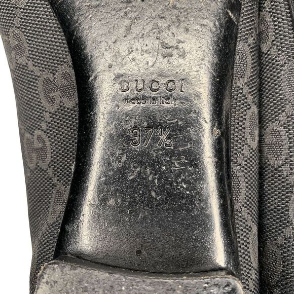 Gucci Guccissima Black Ballet Flat EU 37.5 US 7.5 Slip On Cap Toe Ballerina Shoe - Picture 11 of 11